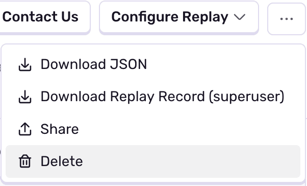 Session Replay details user interface
